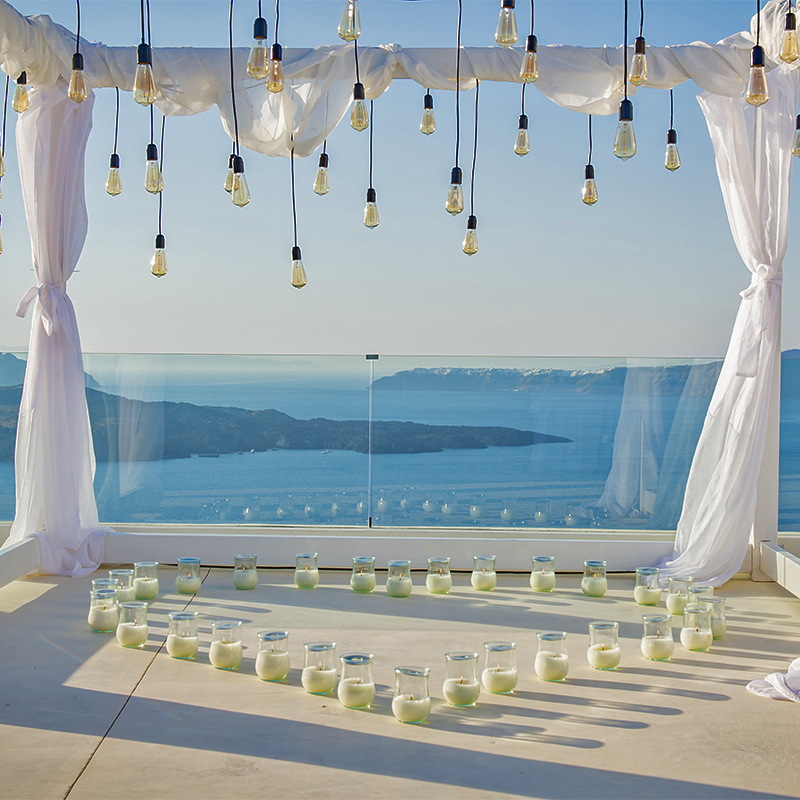 santorini wedding lights