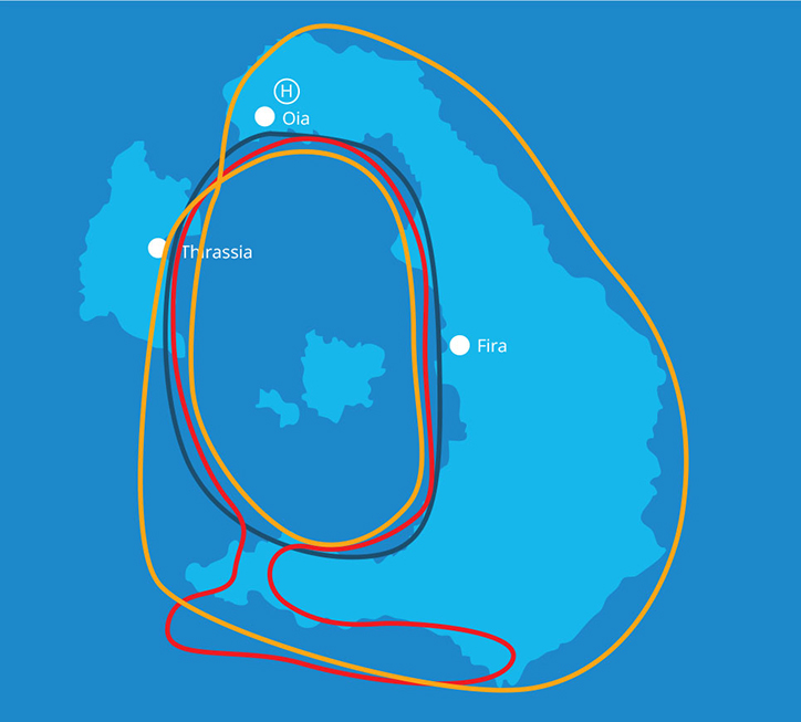 Santorini air tour map